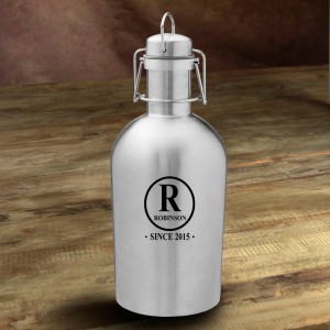 JDS Personalized Gifts Initial Personalized 64 oz. Stainless Steel Growler JMSI2907